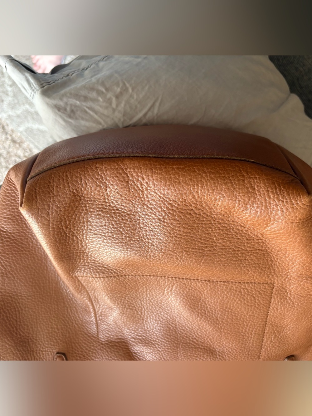 Madewell Cognac Brown Pebbled Leather Tote - Picture 4 of 7